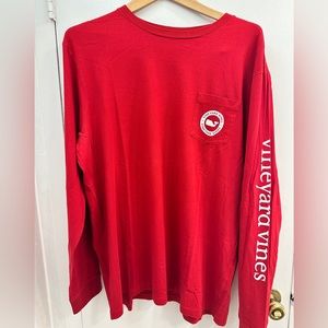 Red Vineyard Vines Long Sleeve Shirt